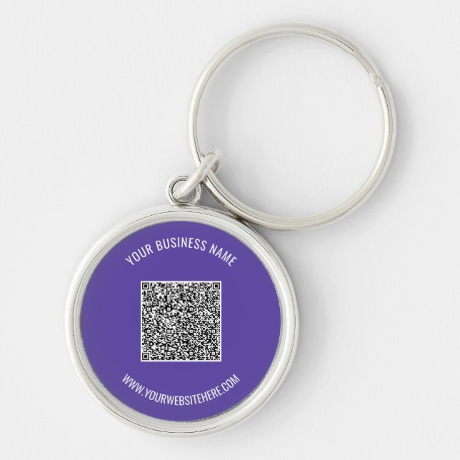 Your QR Code Name Info Colours Promotional Keychai Key Ring (Front)