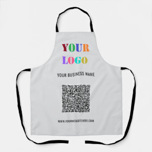 Your QR Code Name Info Company Logo Apron