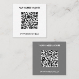 Your QR Code Name Website and Colours Business Car Square Business Card
