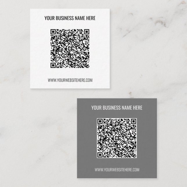 Your QR Code Name Website and Colours Business Car Square Business Card (Front/Back)