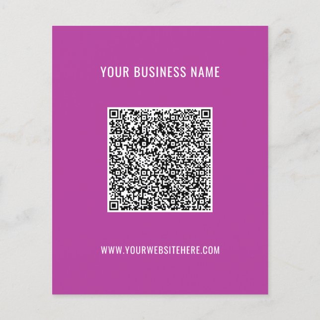 Your QR Code Name Website Colours Promotional Flye Flyer (Back)