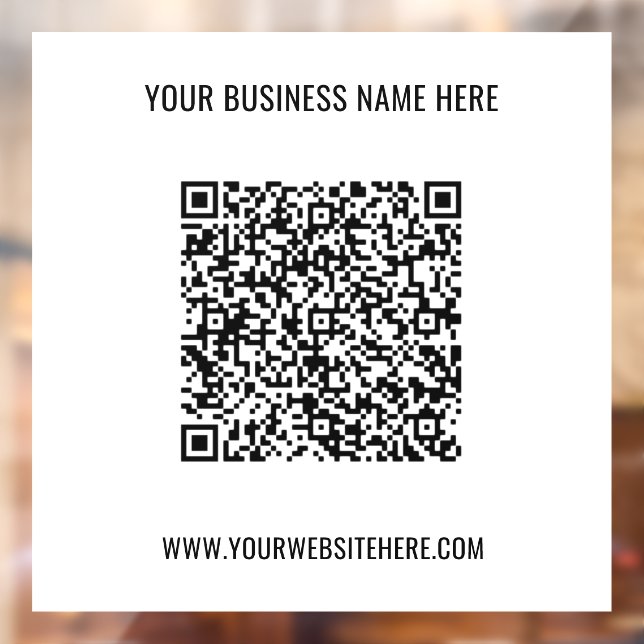 Your QR Code Name Website Window Cling Promotional (Sheet 2)