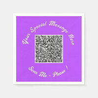 Your QR Code Napkins Example Custom Text and Colou