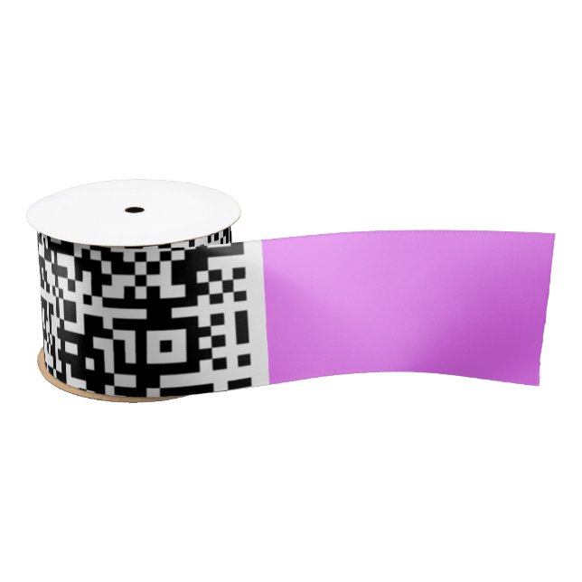 Your QR Code Neon Purple Ribbon or Choose Colour Satin Ribbon (Spool)