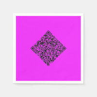 Your QR Code Party Napkins Example Custom Colours