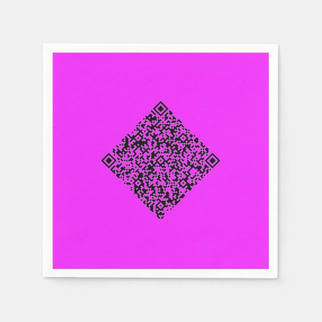 Your QR Code Party Napkins Example Custom Colours (Front)