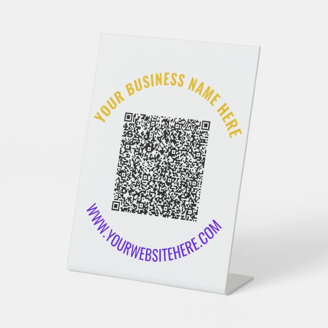 Your QR Code Pedestal Sign Example Custom Text (Front)