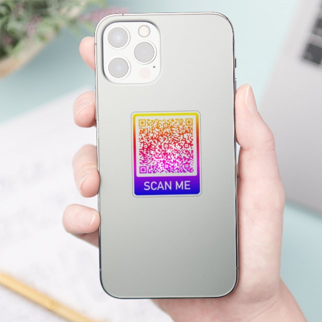 Your QR Code Personalised Colour Sticker Template (Phone)