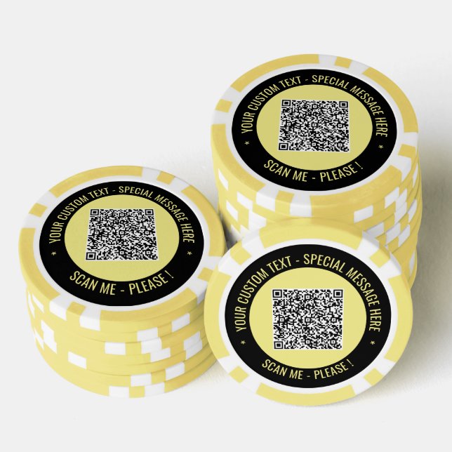 Your QR Code Poker Chips Custom Text and Colours (Stack)