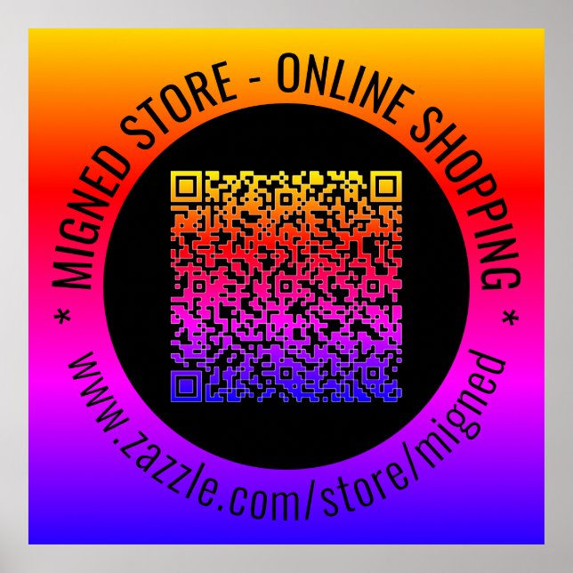 Your QR Code Posters Example with Custom Text (Front)