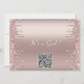 Your QR Code Rose Gold Baby Girl Shower Invitation (Back)