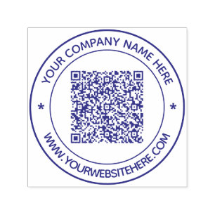 Your QR Code Round Stamp Example with Custom Text