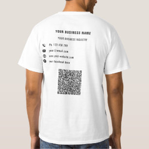 Your QR Code Scan and Custom Text Business T-Shirt