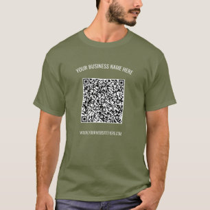 Your QR Code Scan and Custom Text Business T-Shirt