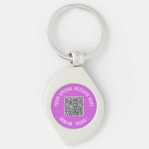 Your QR Code Scan and Custom Text Keychain Gift 