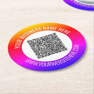 Your QR Code Scan and Custom Text Paper Coaster