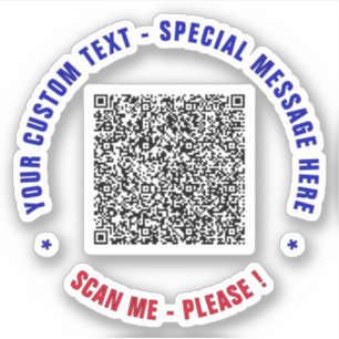 Your QR Code Scan and Custom Text Sticker Template