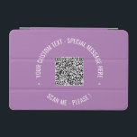 Your QR Code Scan Custom Text and Colour iPad Cove iPad Mini Cover<br><div class="desc">Custom Colours and Fonts - Personalised iPad Air Covers with Your QR Code Scan Info Custom Text and Colours Promotional Business or Personal Modern iPad Cover Gift - Add Your QR Code - Image or Logo - photo / Text - Name or other info - Resize and Move or Remove...</div>