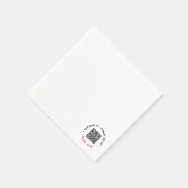 Your QR Code Scan Custom Text and Colours Napkins (Corner)