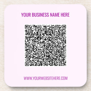 Your QR Code Scan Custom Text Coaster Choose Colou