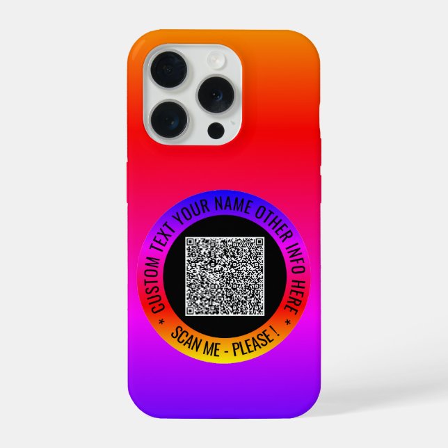 Your QR Code Scan Custom Text iPhone Case Gift (Back)