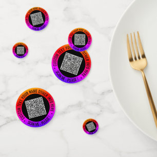 Your QR Code Scan Custom Text Party Confetti