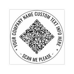 Your QR Code Scan Custom Text Round Stamp Example