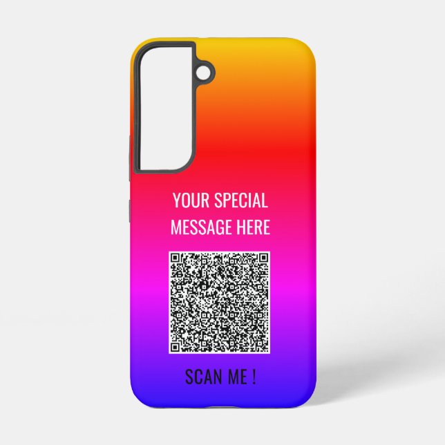Your QR Code Scan Custom Text Samsung Galaxy Cases (Back)