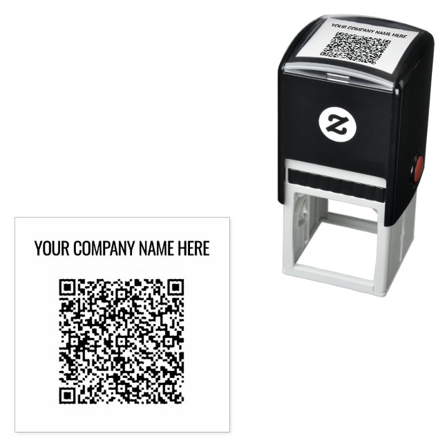 Your QR Code Scan Custom Text Self-inking Stamp (In Situ)