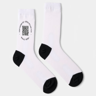 Your QR Code Scan Custom Text Socks Choose Colours