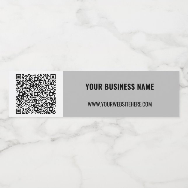 Your QR Code Scan Custom Text Water Bottle Label (Single Label)