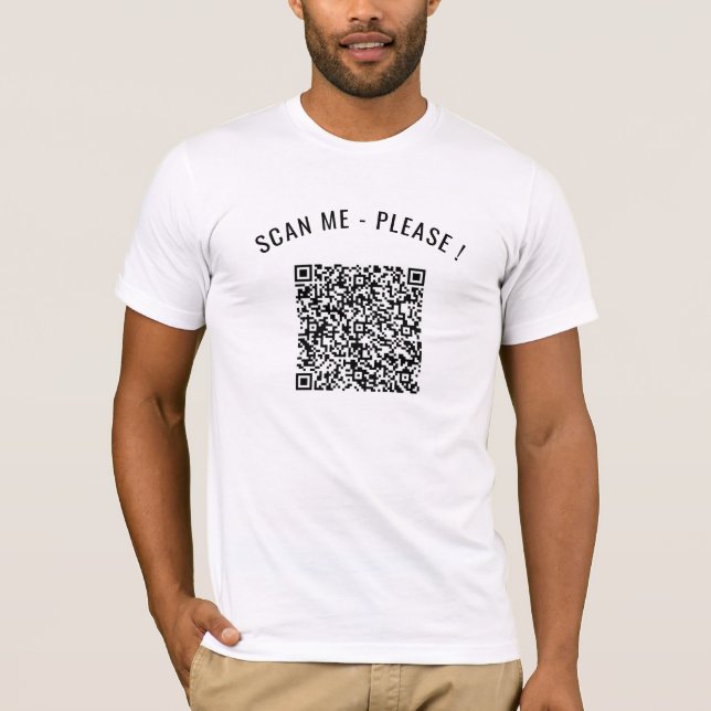 Your QR Code Scan Funny Info Personalised T-Shirt (Front)