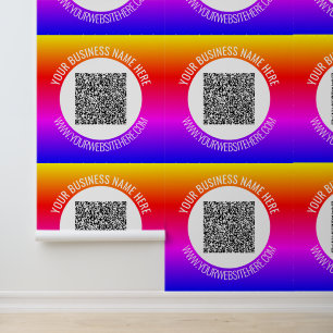 Your QR Code Scan Info and Custom Text Business Wallpaper