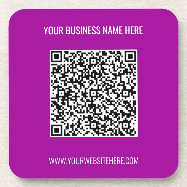 Your QR Code Scan Info and Custom Text Coaster (Front)