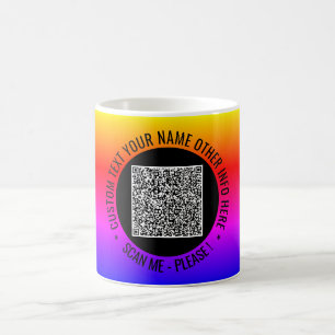 Your QR Code Scan Info and Custom Text Coffee Mug
