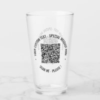 Your QR Code Scan Info and Custom Text Glass