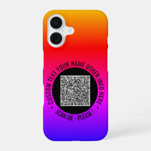 Your QR Code Scan Info and Custom Text iPhone Case