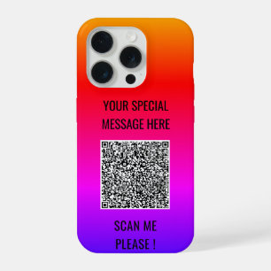 Your QR Code Scan Info and Custom Text iPhone Case