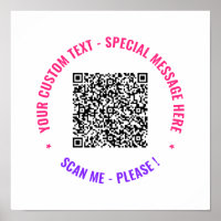 Your QR Code Scan Info and Custom Text Poster
