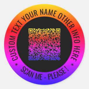 Your QR Code Scan Info and Custom Text Stickers