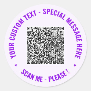 Your QR Code Scan Info and Custom Text Stickers