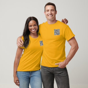 Your QR Code Scan Info and Custom Text T-Shirt
