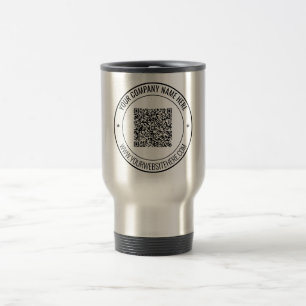 Your QR Code Scan Info and Custom Text Travel Mug
