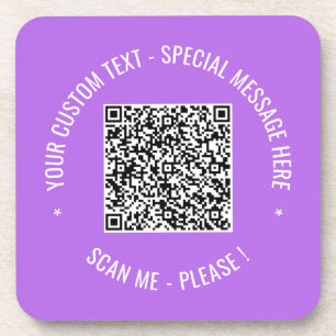 Your QR Code Scan Info and Text Beverage Coaster
