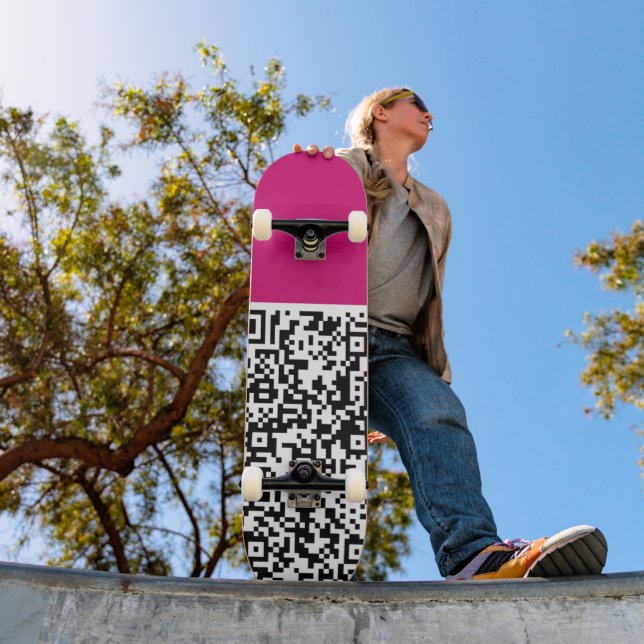 Your QR Code Scan Info Custom Colours Skateboard (Outdoor 1)