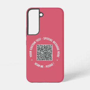 Your QR Code Scan Info Custom Text and Colors Samsung Galaxy Case