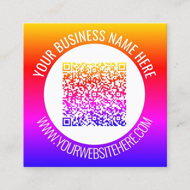 Your QR Code Scan Info Custom Text Business Card (Front)