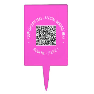 Your QR Code Scan Info Custom Text Cake Topper