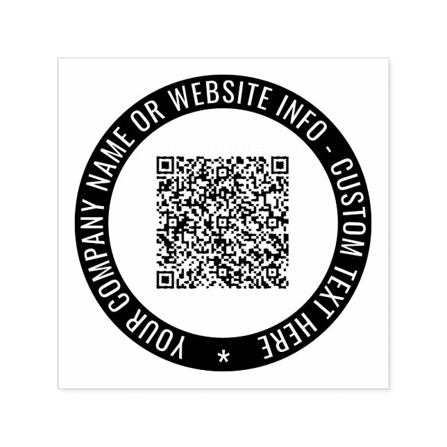 Your QR Code Scan Info Custom Text Colour Stamp (Design)