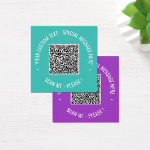 Your QR Code Scan Info Custom Text Colours Cards